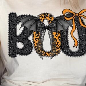 Halloween Boo Shirt - Black and Orange
